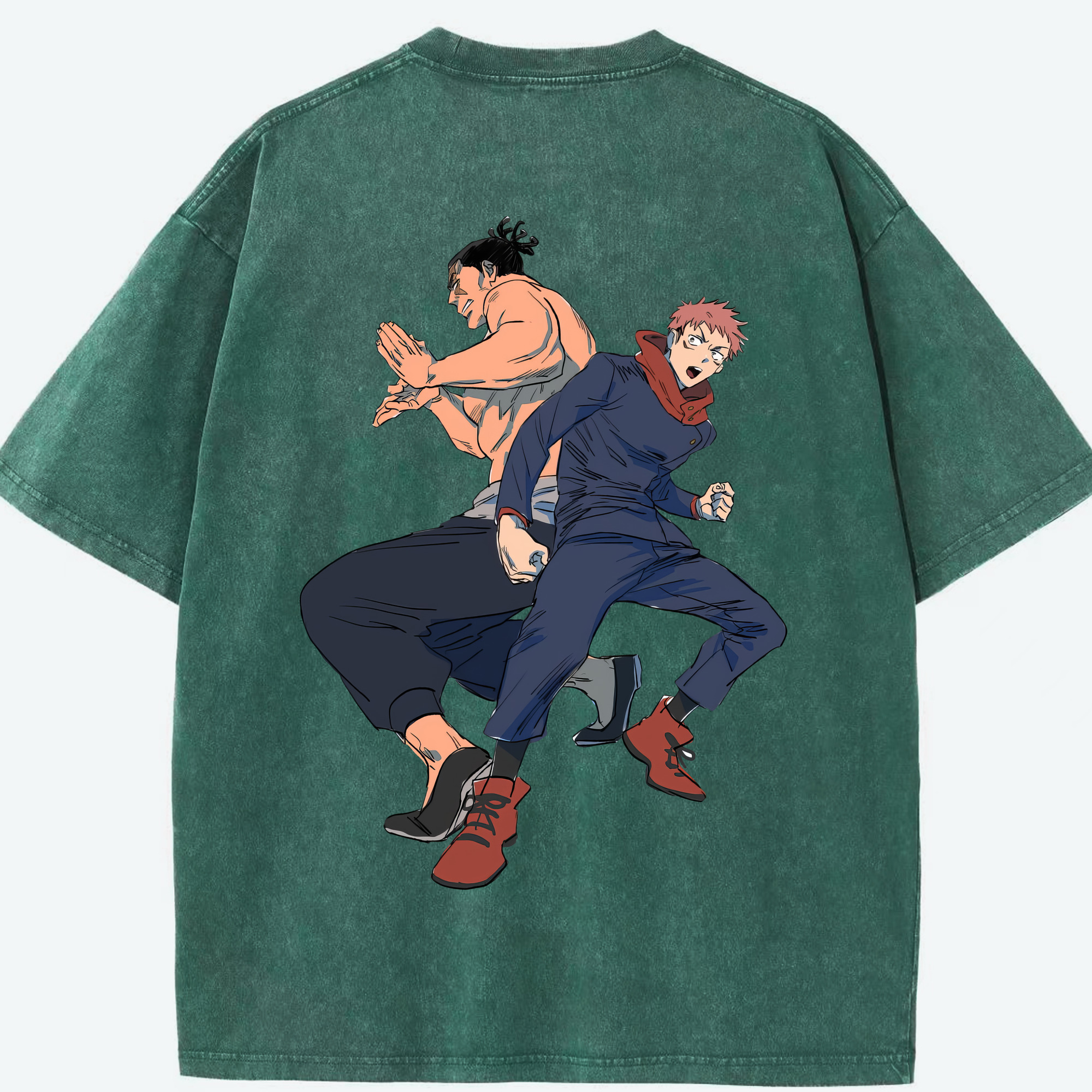（画像用） 呪術廻戦 Jujutsu Kaisen 綿100% ヴィンテージ風 半袖Tシャツ（背面プリント）
